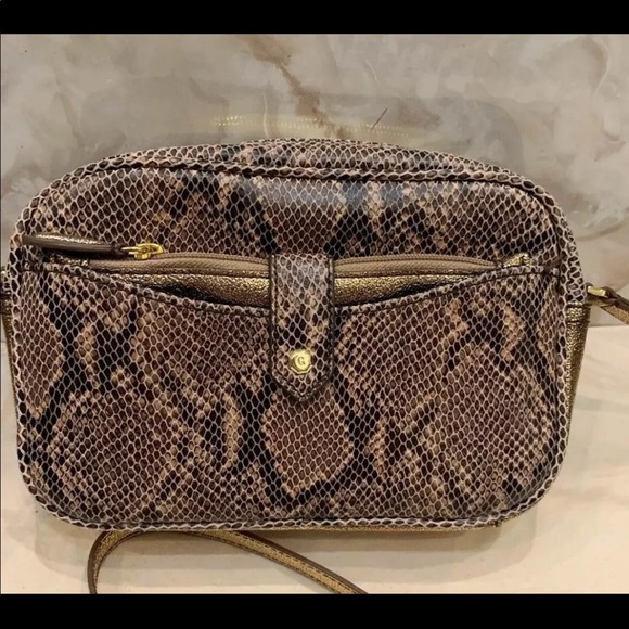 Snakeskin Reptile Anim Print Leather Crossbody Bag - Picture 4 of 7
